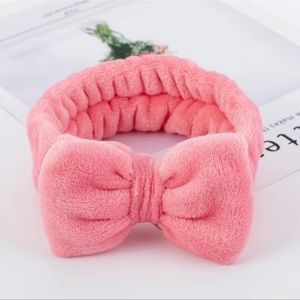 NWT Makeup Skincare Bow Knot Stretchy Soft Headband Watermelon Red/Pink